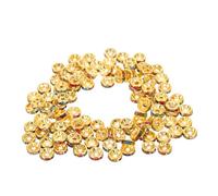jojofuny 300pcs Gold Rondelle Crystal Spacer Beads for Jewelry Making Sparkling Rhinestone Beads for DIY Bracelets and Necklaces for Elegant Jewelry Designs