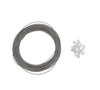 jojofuny 304 Stainless Steel Wire Rope 1.5mm 30m Coil with Aluminum Crimping Sleeves Loop for Deck Railing Clothes Line Garden Trellis Outdoor Hanging DIY Cable Kit