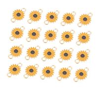 jojofuny 30Pcs Alloy Daisy Charms for DIY Necklace Keychain Pendant Craft Supplies Yellow Sunflower Jewellery Accessories for Bracelet Making and Party Decorations