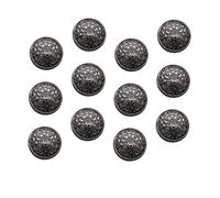 jojofuny 30pcs Black Hollow Out Metal Buttons for Coat Sewing Fasteners Durable Stylish Buckle Buttons for Clothes DIY Decor Gothic and Unusual Design for Jackets and Knitwear