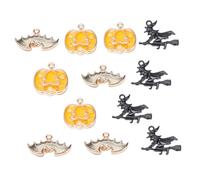 jojofuny 30Pcs Halloween Jewelry Pendants Halloween-themed Charms for DIY Necklace Earrings Pumpkin Witch Bat Design Alloy Pendants for Craft Making