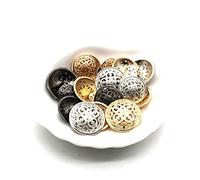 jojofuny 30pcs Hollow Metal Buttons for Jackets Durable Rust Resistant Fasteners with Stylish Hollow Out Design for Sewing Coats Down Jackets Sweaters DIY Clothing Decor Black