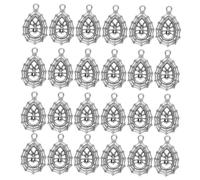 jojofuny 30pcs Hollow Spider Web Pendants DIY Jewelry Craft Charms for Handmade Accessories Halloween Decorations Silver Alloy