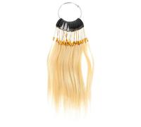 jojofuny 30pcs Human Hair Testing Samples Set Natural Beige 9° Hairdressing Hair Color Test Strands Buckles and Salon Cosmetology Supplies