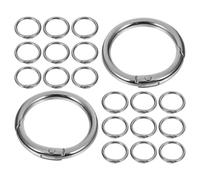 jojofuny 30pcs Metal Small Carabiner Spring Snap Keychain Clips Round O Ring for Straps, Quick and Safe Operation, Sturdy Metal Material for DIY Projects and Crafting