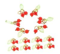 jojofuny 30pcs Red Cherry Charms: DIY Kawaii Fruit Pendants Jewelry Making Dangle Beads For DIY Craft Necklace Bracelet Earrings Phone Charm Keychain Purse Decoration