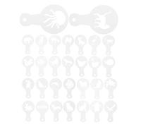 jojofuny 30Pcs Reusable Plastic Coffee Decoration Stencils Animal Patterns Latte Art Tools for Cappuccino and Hot Chocolate DIY Baking and Milk Spray Templates