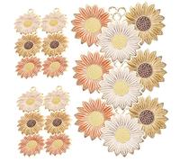 jojofuny 30pcs Sunflower Charms Pendants for DIY Jewelry Making Keychain Accessories for Necklaces Bracelets and Crafts White Orange Yellow Flowers