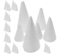 jojofuny 30pcs White Foam Cones for DIY Crafts, Christmas Tree Decorations, Can be Cut and Glued, for Care Centre Activities and Holiday Ornament Making