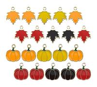 jojofuny 32pcs Enamel Pumpkin Charms for Jewelry Making Assorted Fall Charms for Halloween Crafts Durable Metal Pendants for Bracelets Necklaces and Earrings