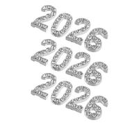 jojofuny 32pcs Silver Metal Nail Charms with Rhinestones for Nail Art Decoration Flatback Fingernail Jewelry Ornaments with Dazzling Sparkle Easy DIY Application for Weddings Parties Proms