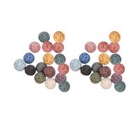 jojofuny 33pcs round Volcanic Rock Essential Oil Beads for Aroma Diffuser, Portable and Efficient Diffusion, Assorted Colour Lava Beads for Car and Office Use