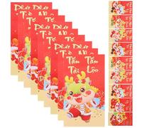 jojofuny 36pcs Red Dragon Year Red Packets Vietnamese Cartoon Envelopes for New Year with Paper Material and Bright Colour Design, Sturdy and Creative Money Bags for Spring Assorted Style