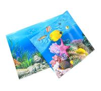 jojofuny 3D Fish Tank Background Double-sided Adhesive Wallpaper, Aquarium Decorative Sticker with Realistic Undersea Plants and Stones, Easy Application for Aquatic Display (122 x 50cm)