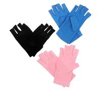 jojofuny 3pairs UV Nail Glove Protector UV Manicure Gloves for Gel Lamp Reusable Nail Essentials Supplies