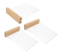 jojofuny 3pcs Acrylic Menu Holder with Beech Wood Base, T-shape Table Sign Stand A5 Display for Restaurant, Wedding, Office Desktop Marketing and Tabletop Use