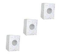 jojofuny 3pcs Automatic Washing Machine Cover Peva Case Dust-resistant Protector Geometric Patterns for Home Use