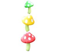 jojofuny 3Pcs DIY Mushroom Succulent Plant Decorations, Large Red, Medium Yellow, Small Green Miniature Garden Figurines for Bonsai Pot Landscape and Fairy Garden Ornaments