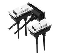 jojofuny 3pcs Dual Flush Toilet Push Button Replacement, Silver Rectangular Dual-Size Cistern Flush Buttons, Plastic Bathroom Toilet Tank Spare Parts for Home and Office