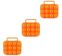 jojofuny 3pcs Egg Carrier for Camping Kitchen Portable Folding Egg Crate Plastic Storage Container Handle 12 Holder