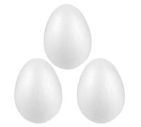 jojofuny 3pcs Fake Egg White Craft Polystyrene Solid Foam Egg for Painting Christmas Halloween Easter Holiday DIY Making Handmade Spring Projects Party Favor