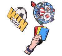 jojofuny 3pcs Football Lapel Pin for Jerseys and Backpacks, Enamel Sport Badge Unique Soccer Design, Alloy Material, High Collectible Value, for Travel and Party Use in 2026 North America