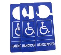 jojofuny 3pcs Handicap Parking Sign PVC Disabled Permit Placard with Wheelchair Symbol for Car Door Mirror Lightweight Portable Handicap Placard Hanger for Clear Disability Identification