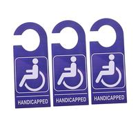 jojofuny 3pcs Handicap Parking Sign PVC Disabled Permit Placard with Wheelchair Symbol for Car Portable Lightweight PVC Disability Sign for Reserved Spaces Easy Hang Tag for Enhanced