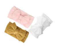 jojofuny 3pcs Headbands, Soft Stretchy Nylon Hair Bands Secure Fit and Enhanced Elasticity, Elegant Textured Hair Accessories for Newborns