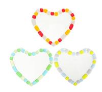 jojofuny 3pcs Heart-shaped Transparent Glass Coasters Heat-insulated Cup Pads for Hot Drinks Kitchen Insulation Pads for Apartment Decor Decorative Coffee Table Accent for Living and Patio