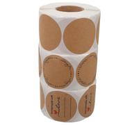 jojofuny 3pcs Kraft Circle Stickers: 3.34 Inch Round Blank Garage Sale Price Stickers Kraft Coding Tag Labels Brown Envelope Seals for Classroom Jam Canning Jar