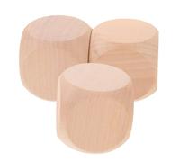 jojofuny 3pcs Oversized Blank Wooden Dice Unfinished Natural Wood Cubes for DIY Craft Projects Painting Alphabet Dice Smooth Surface Wooden Blocks for Games and Creative Fun