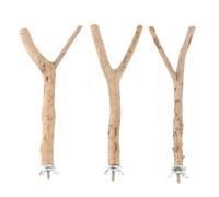 jojofuny 3Pcs Parrot Stand Wooden Teething Stick Bird Grinding Climbing Perches for Cage Exercise and Play