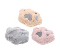 jojofuny 3pcs Plush Catnip Cat for Cats, Cute Soft Paw-shaped Kitten Teasing in Beige, Pink, and Grey - Interactive Indoor Pet Supplies for Chewing and Playing