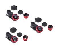 jojofuny 3pcs Portable Cell Phone Camera Lens Super Wide Angle Macro Lens and Fisheye Clip for Smartphone Camera