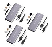 jojofuny 3pcs Portable External Solid State Drive Dual Protocol Type-c Compact Enclosure for High-speed Data Transfer Compatible Laptops Smart Tvs and Routers