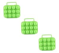 jojofuny 3pcs Portable Folding Handle Carrier Container for Kitchen Outdoor Use Green Secure Cover and Design