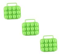 jojofuny 3pcs Portable Folding Handle Carrier Storage Box for Eggs Container for Kitchen Outdoor Use Green