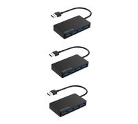 jojofuny 3pcs Portable Port Usb Data Hub Led Indicator for Laptop and Pc Compact Multi-usb Splitter for Fast Data Transfer Compatible Notebook Desktop and More Black