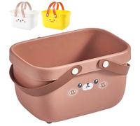 jojofuny 3pcs Portable Toiletry Basket with Handle, Large Capacity Tear Resistant Pp Bathroom Storage Basket, Chic Design for Laundry Area and Desktop Decorations