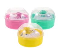 jojofuny 3pcs Powder Puff Case Handle for Dusting Powder Applicator Soft Material and Container for Travel Home Use