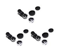 jojofuny 3pcs Professional Phone Camera Lens Kit Fisheye Super Wide Angle Macro Clip Lens for Smartphones Silver Photography for Users