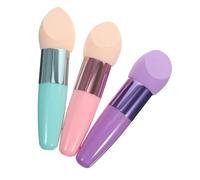 jojofuny 3pcs Red Foundation Egg Puff Sponge Makeup Tools for Wet or Dry Use, Cosmetic Sponge Brush for Laying down Foundation, for Professionals and DIY Users Random Color