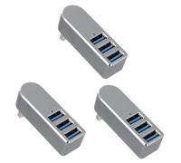jojofuny 3pcs Rotatable Usb Hub Usb for Keyboard Mouse Portable Multi-port Hub for Phone for Desk Use