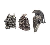 jojofuny 3pcs Samurai Keyring Jewelry Making Jewelry Making Supplies Cartoon Japanese Samurai Sculpture Decorative Pendants Silver