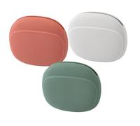 jojofuny 3pcs Silicone Earphone Organizer and Travel Accessories Case for Small Data Cable Storage, Portable Electronic Travel Organizer Bag for Headphones, Quiet Gray Green Red