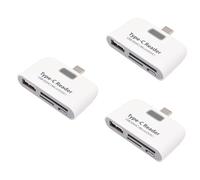 jojofuny 3pcs Single Usb Type Hub Compact Otg Card Reader with Usb Ports Lightweight Design for and Laptop Users White