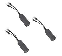 jojofuny 3pcs Splitter Adapter for Ip Cameras Black at Compliant Mbps Data Transfer Compact Design for Easy Installation