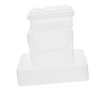 jojofuny 3Pcs Transparent Card Organizer Box with Lids Desktop Storage for Postcards Hard Card Protectors Compact Boxes for Neat and Scratch Resistant Cardstock Sorting