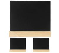 jojofuny 3pcs Two-Sided Message Board Chalk Board Sign Double-Sided Standing Type Wooden Chalkboards with Solid Wood Base Reusable Convenient to Use Simple and Generous Design for Cafes